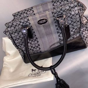 Gray/Black Coach Purse